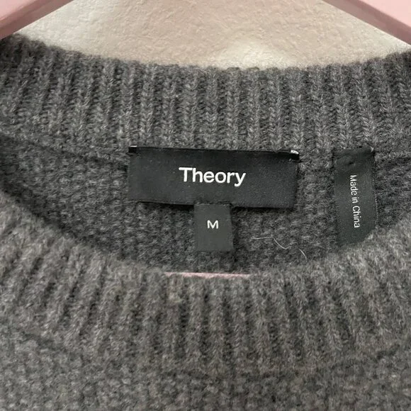 Theory Jimmy Wool Cashmere Sweater In Pestle Grey Size M - Picture 3 of 7